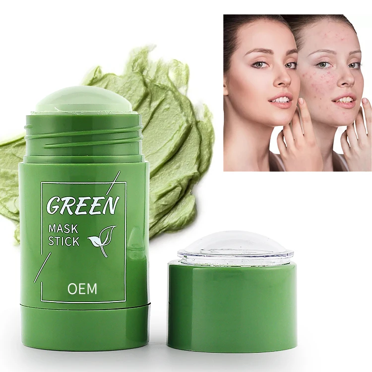 

In Stock Natural Matcha Cleansing Whitening Korean Beauty Skincare Facial Clay Mask Green Tea Mask Stick, Customized color