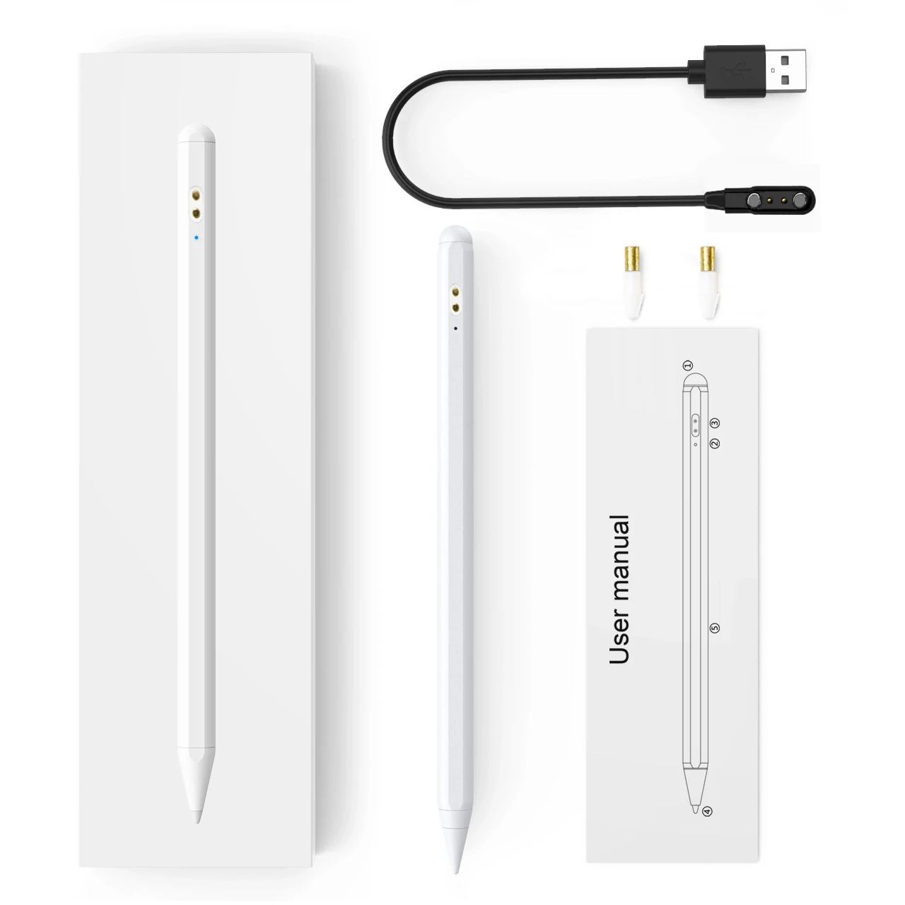 

hotsale 2021 Newest active stylus pen 2 in 1 for touch screens apple ipad pencil s pen palm rejectio for 2019 10.2 mini 5