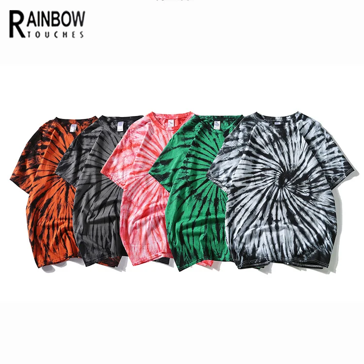 

Multi Colored Men 100%Cotton Tie Dye T Shirts In Bulk, White/orange/red/black/green or custom as your request