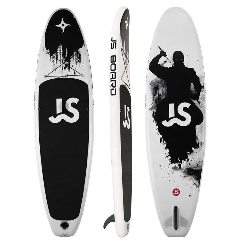 

Customized color surfboard inflatable sup paddle board for sale basic PVC Surfboard Sup Inflatable Paddle Board, Black and white