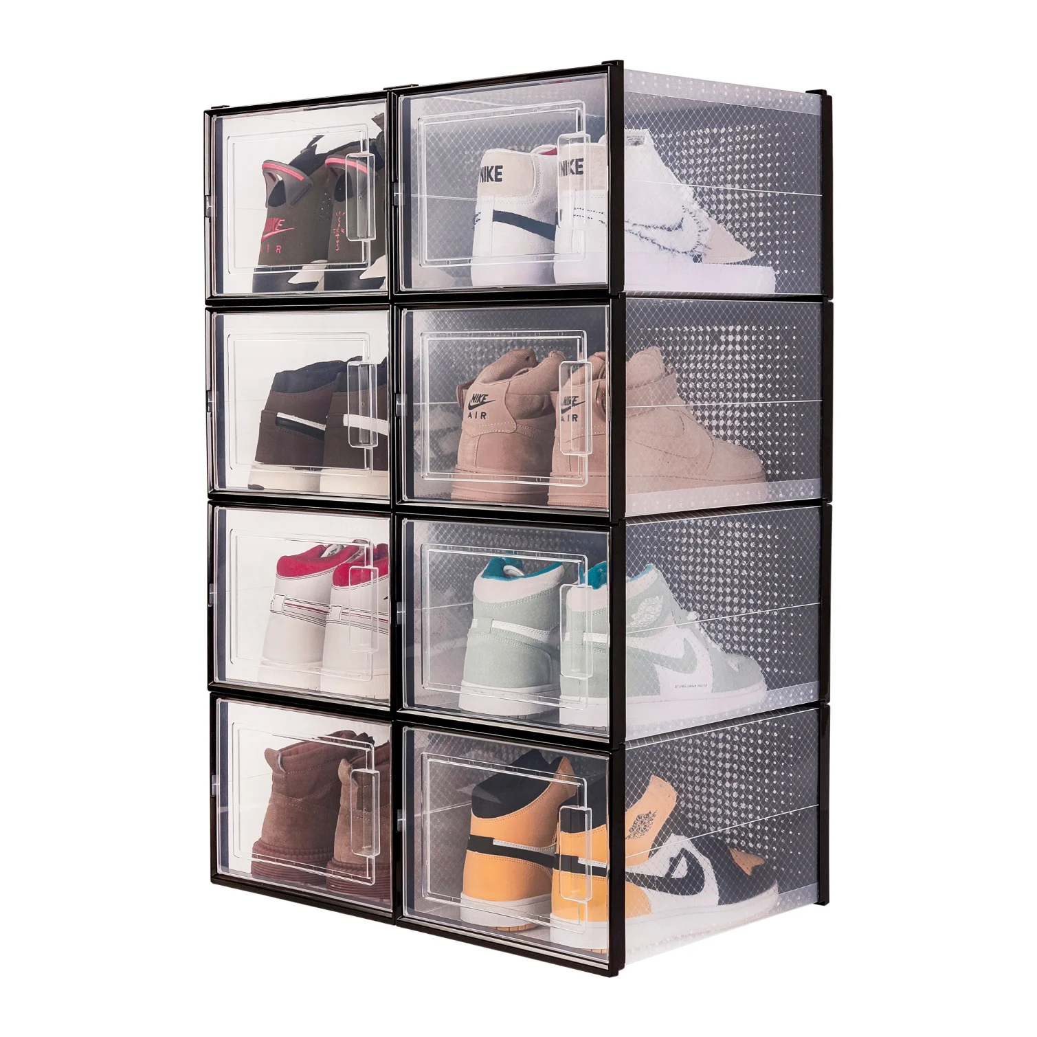 

Hot Selling on store Stackable Clear White Storage Box Plastic Cloth Shoe Storage Box Wholesale