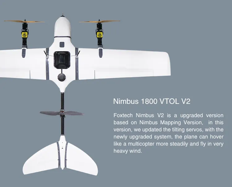 
Nimbus 1800 Fixed Wing Uav Surveillance Long Range Mapping Drone Frame Only 