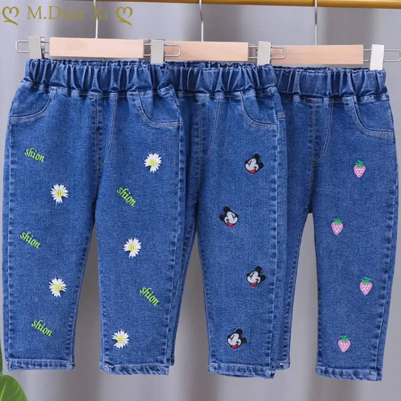 

Children's Jeans Autumn 2022 New Fashion Boys and Girls Soft Denim Trousers Teenager and Ankle Casual Cotton Trousers