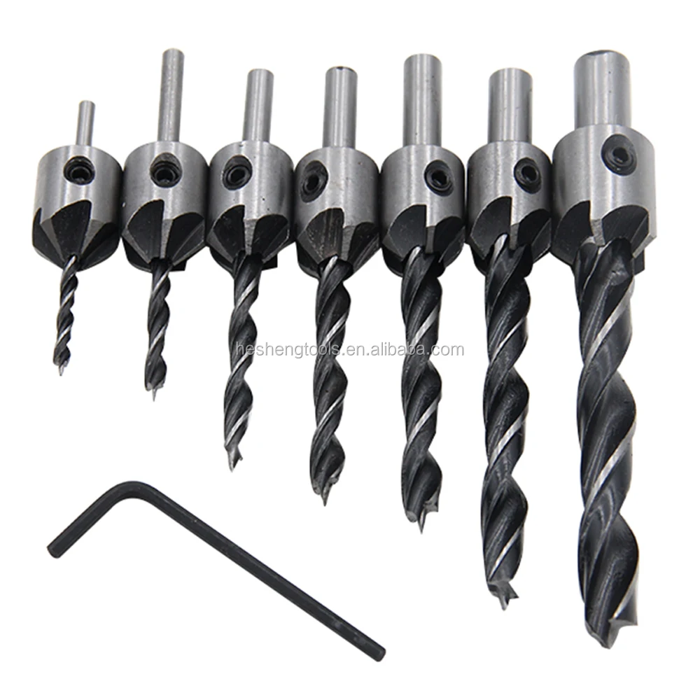 7pc Screws Guide Countersink Bit Countersink Screw Wood Drilling Buy Woodworking Drilling,The