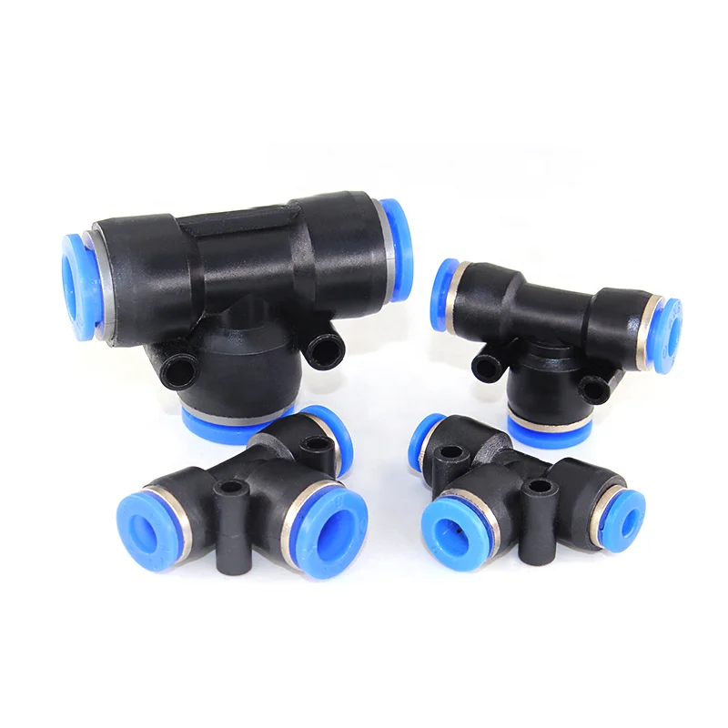 

pneumatic connection One Touch Different Diameter 3 Way Reducing Tee Type Plastic Quick Fitting Air Tube Connector Reducer