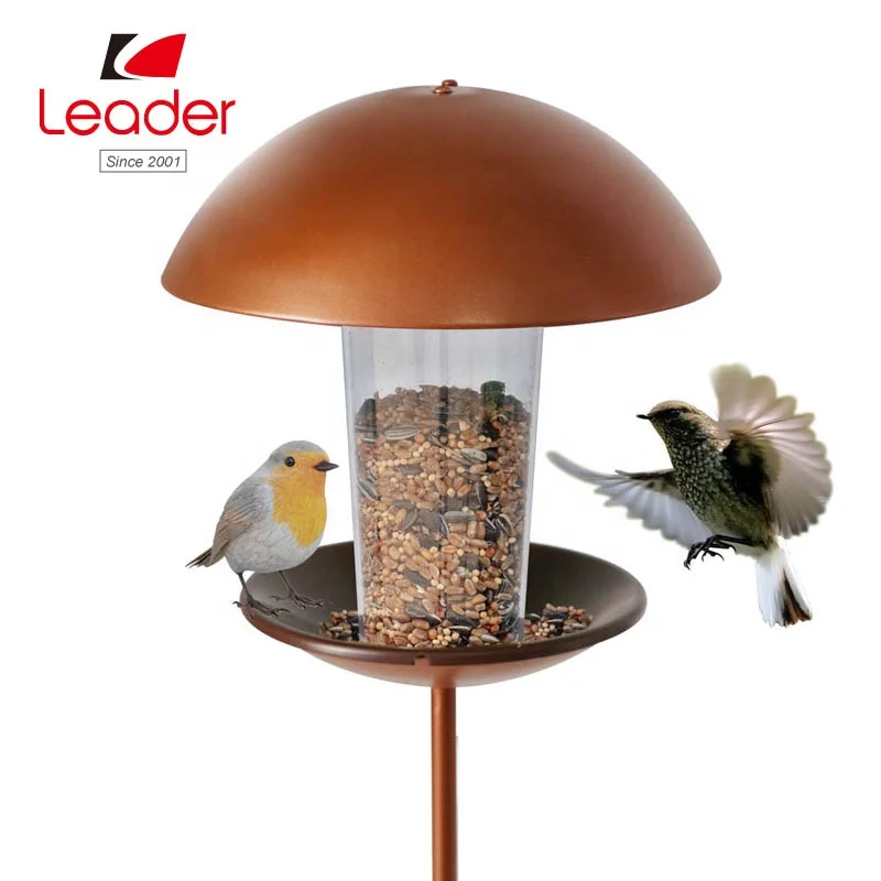 

Patio and Yard Decorative Metal and Plastic Copper Bird Feeder Stake, Colors
