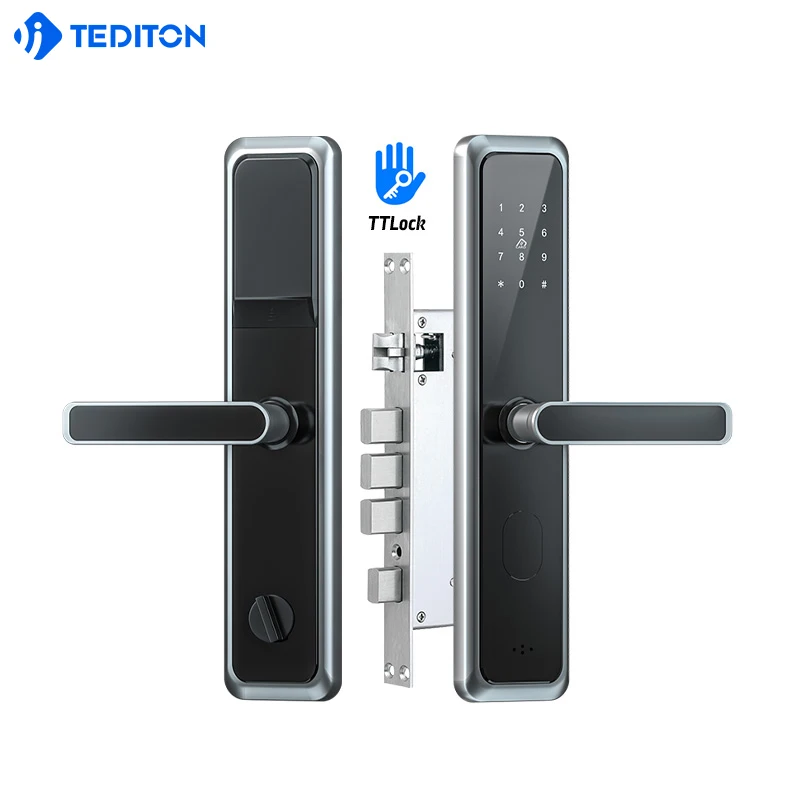 

Tediton Intelligent Safety Scanner Keyless Passcode Ttlock RFID Smart Lock BLE App Electric Door Lock