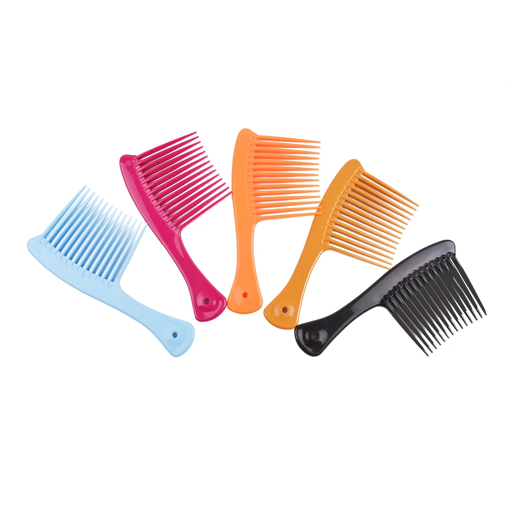 

New Design Styling Hair Combs OEM Custom Logo Wide Tooth Comb Plastic Detangling Hairdressing Rake Comb, Sky blue/rose red/bone color/orange/black,could be customized