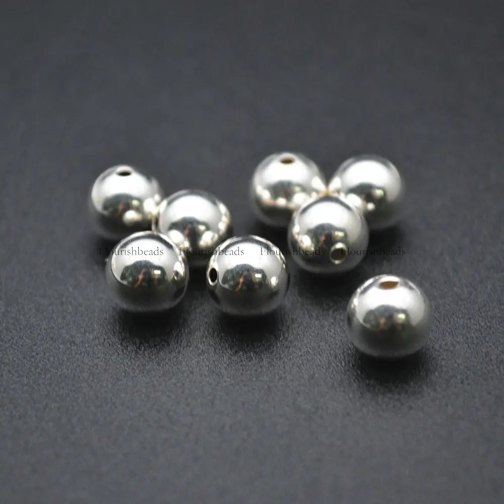 

Wholesale 925 Silver Round Shape Loose Beads Fashion Jewelry Findings
