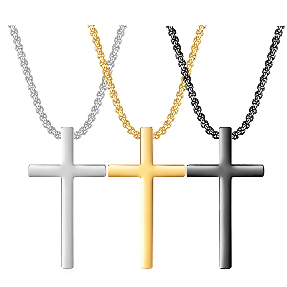 

Factory Wholesale 2024 new fashion Cross Pendant Jewelry Stainless Steel Necklace Christian Cross Trending Jewelry
