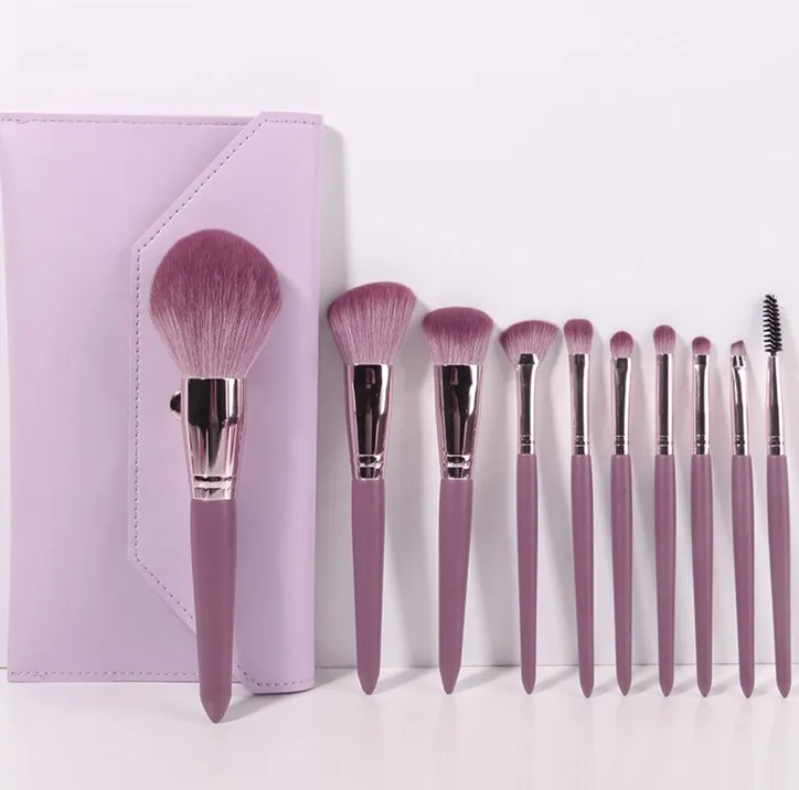 

Violet makeup brush sets professional beauty tools 10-piece cosmetic tools