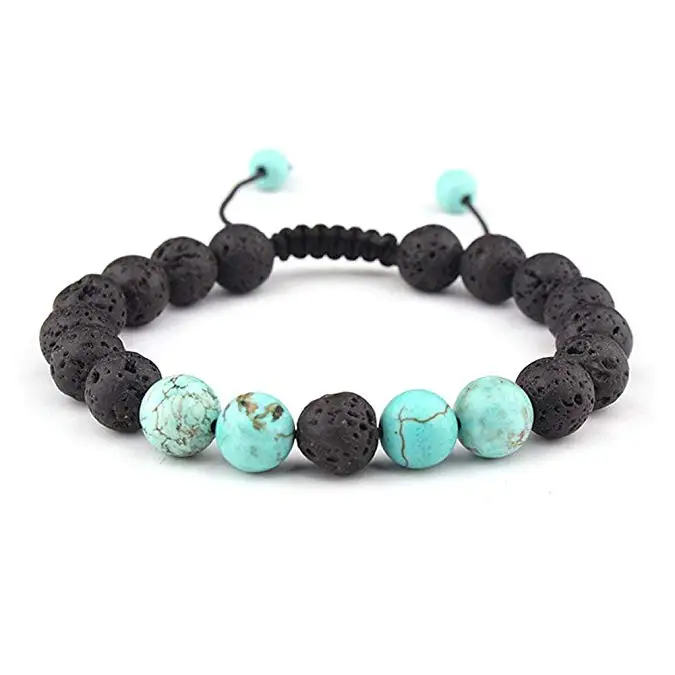 

Adjustable Lava Rock Stone Essential Oil Anxiety Diffuser Bracelet, Black