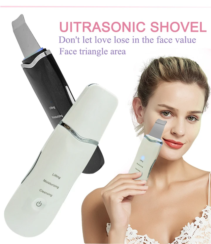 Sonic Shovel Blackhead Remover Extractor Tool Pore Cleanser Removal Kit Ultrasonic Facial Skin