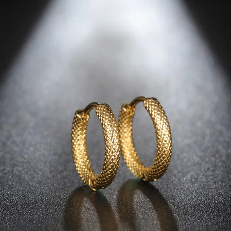 

Huggie Round Loop Hoop Stainless Steel New Design Gold Plated Earrings For Women, Gold,silver