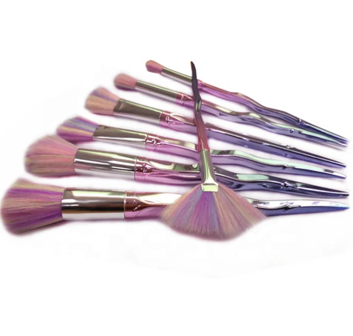 

Custom Private Label Ombre Personalised 7 pcs Diamond Handle Makeup Brush Set, As pics