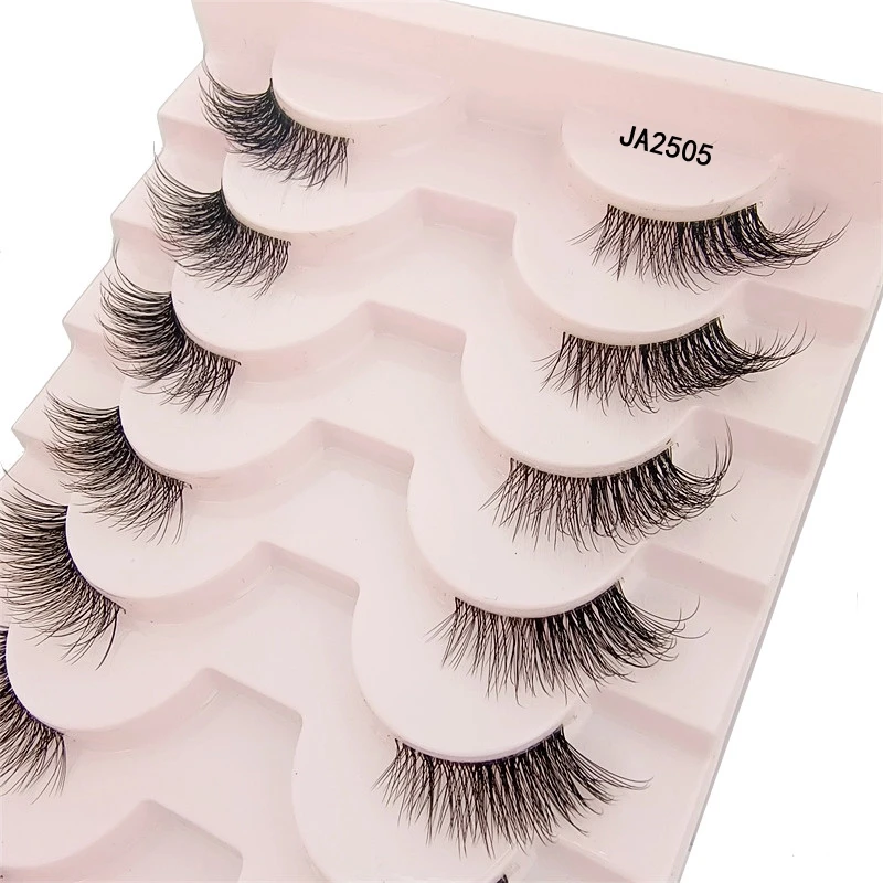 

Festind Clear Band Lashes Natural Look Wispy Mink Eyelashes Fluffy 16mm Cat Eye Lashes Pack 5D 10 Pairs Fake Eyelashes