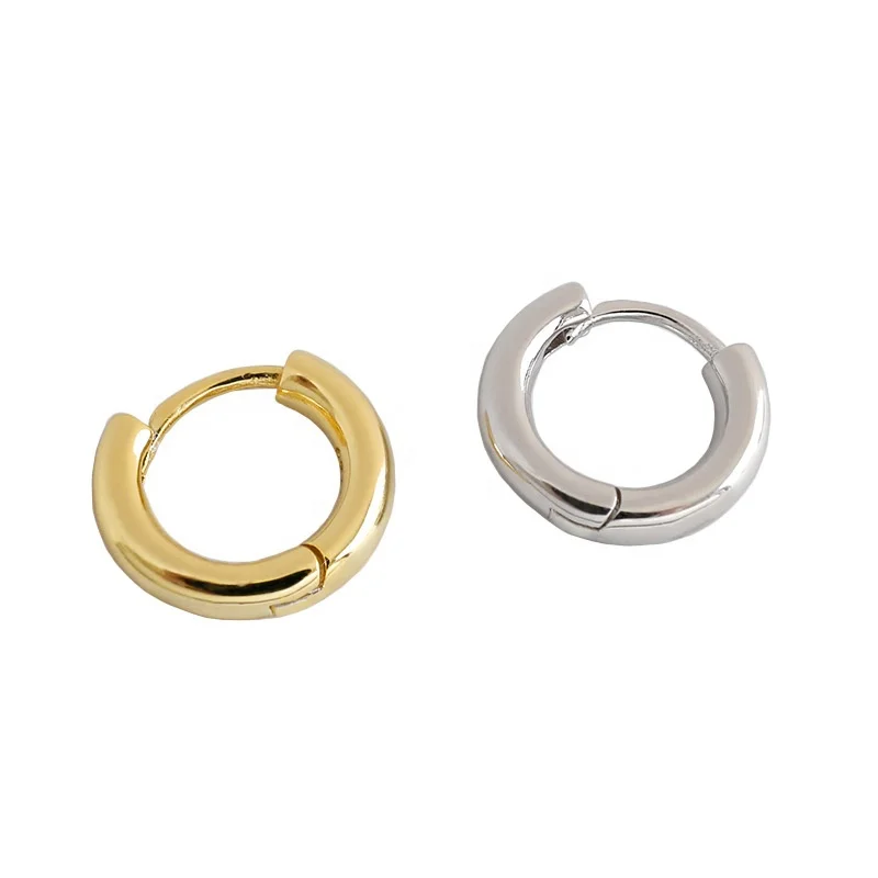 

FSE404 minimalist classic round circle 925 silver hoop earring