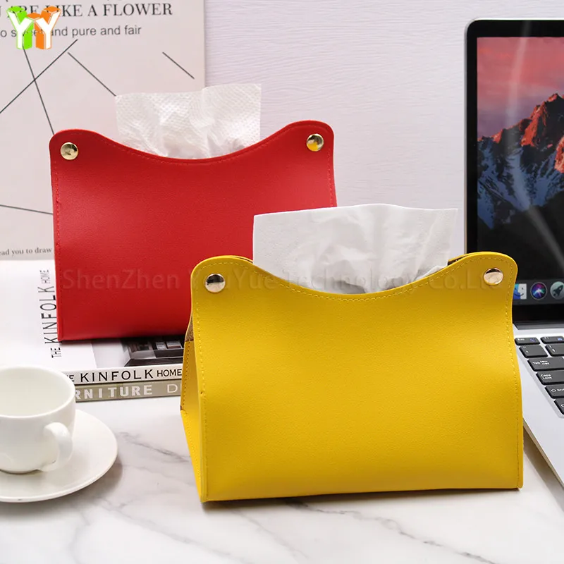 

Multi Ready Stock Colors Modern Leather Tissue Box Cover Holder Tissue Dispenser Organizer for Office Kitchen Living Room