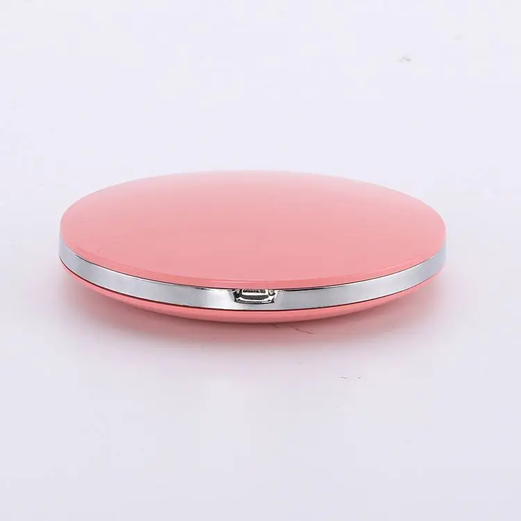 

Cosmetic Folding Portable Pocket with LED Lights Makeup Tool Women Ladies Lighted Makeup Mirror, White/pink