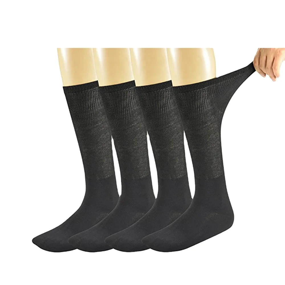 

Manufacturer custom mens bamboo black diabetic calf socks