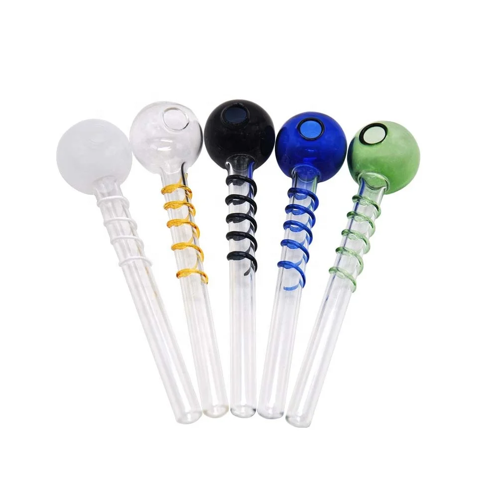 

Glass hookah pipes smoking sets fuel pipes colored wire-wrapped glass straws glass pipe accessories customized processing