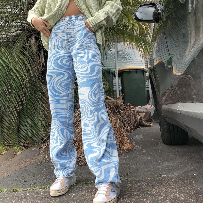 

2021 spring and summer new loose street casual straight woven pants women