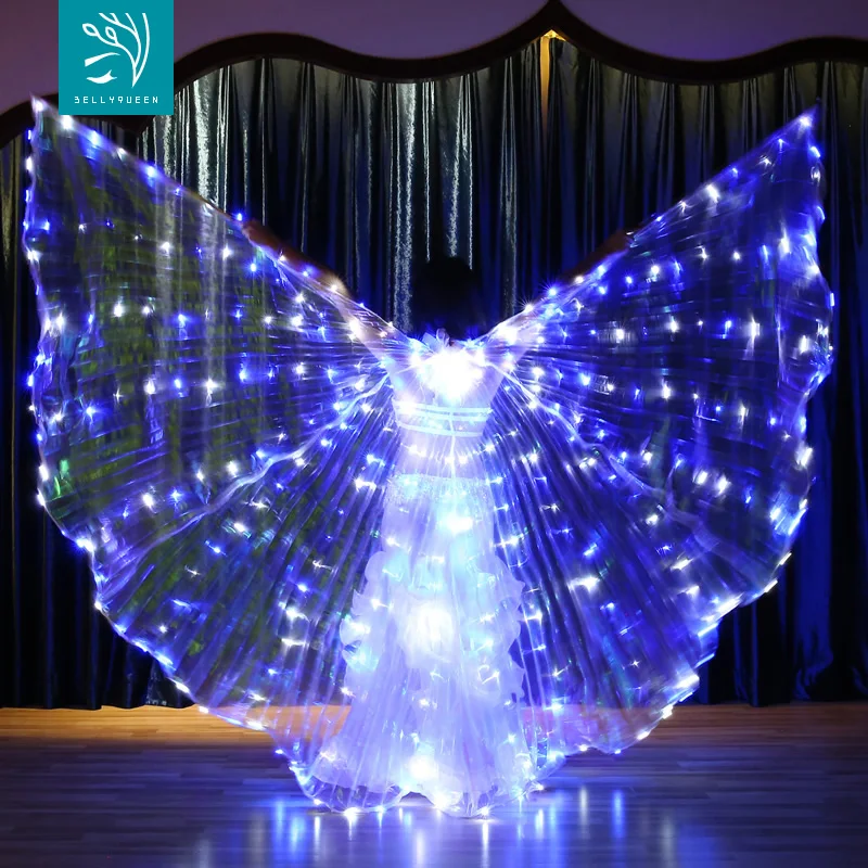 

Premier Upgrade 332 Led Lampls 360-Degrees Super Bright Single Color Belly Dance Isis Wings Costumes Cloak for Ladies