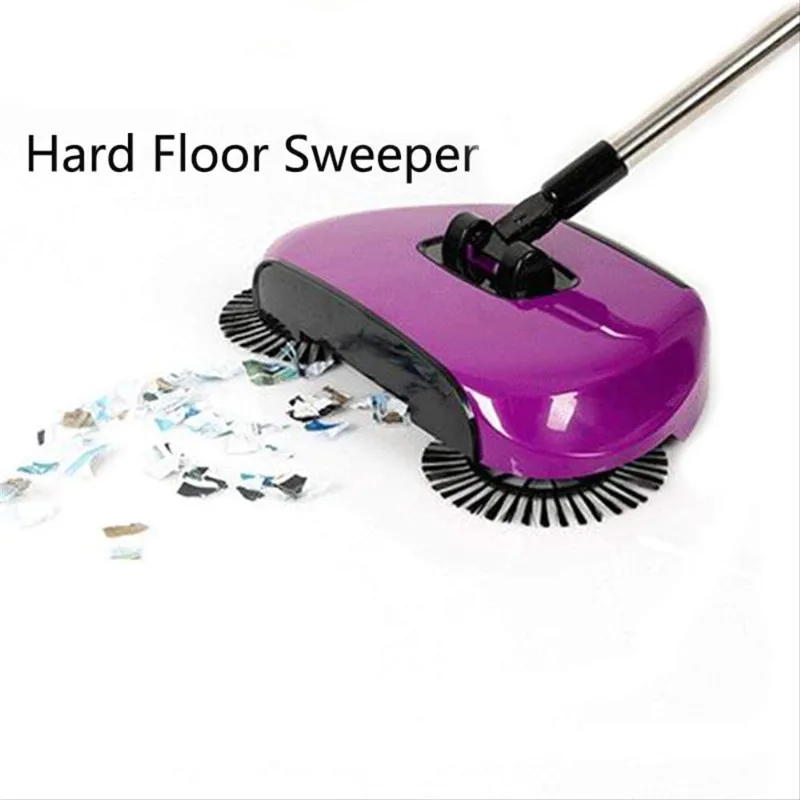 

Stainless Steel Sweeping Machine Push Type Magic Broom Dustpan Handle Household Spin Broom Cleaner Hand Manual Sweeper Floor