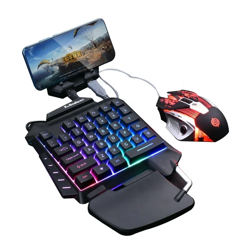 

New Model Optical Switches One-handed Geometric Figure Keyboard with Colorful RGB Backlight