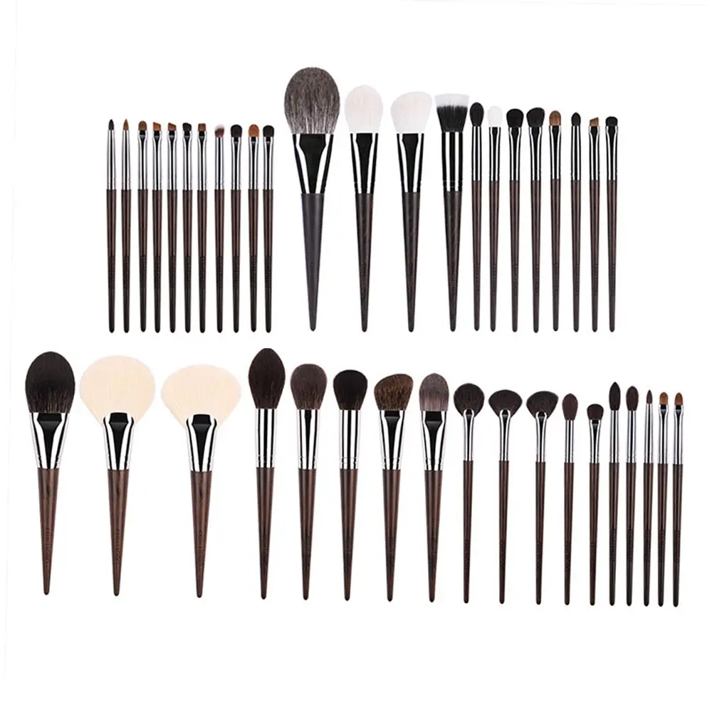 

Animal hair Black OEM makeup brushes 40pcs loose powder blush eyeshadow brush professional high-end brushes for makeup wholesale