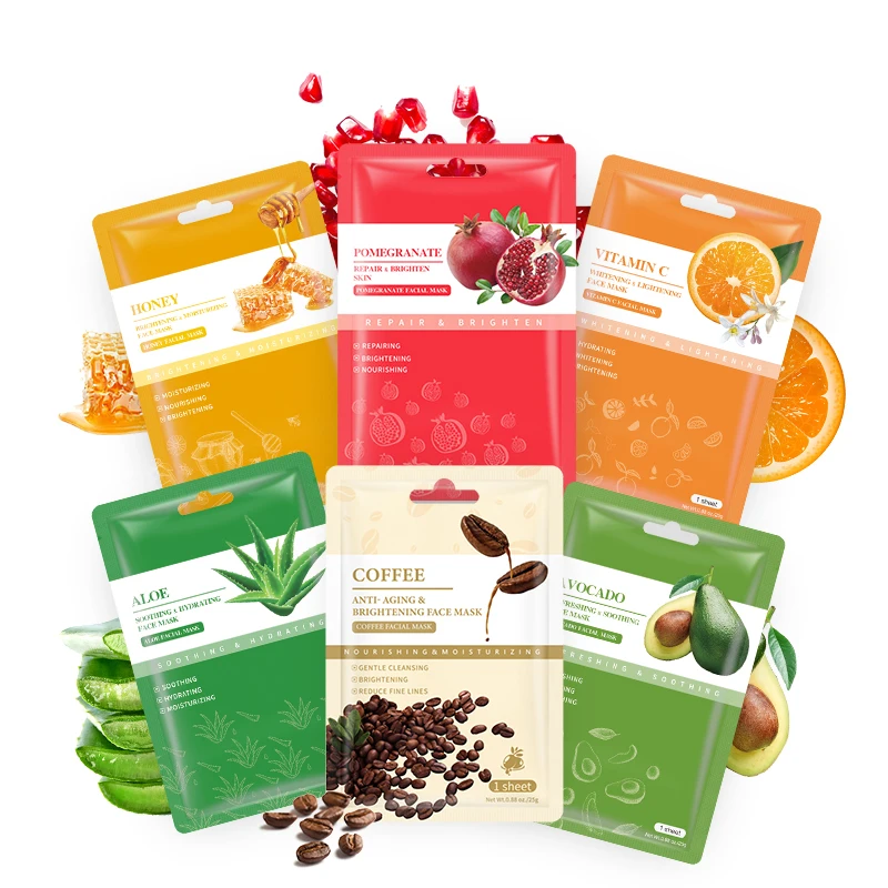 

OEM Private Label Moisturizing Korean Fruit Skin Care Custom Facial Beauty Mask Sheet whiten mask