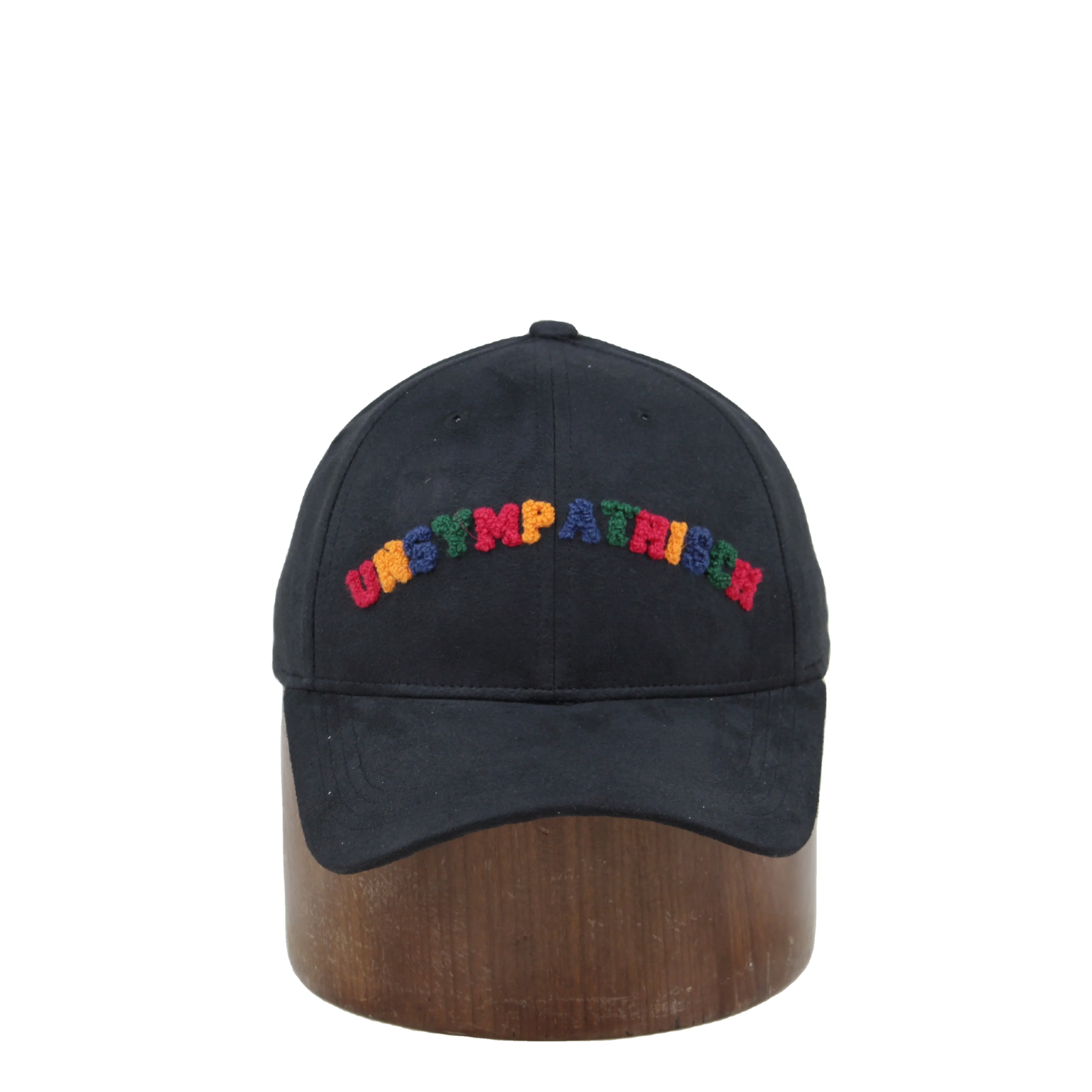 

New Style Caps Custom Hat Embroidered Suede Baseball Cap, Black