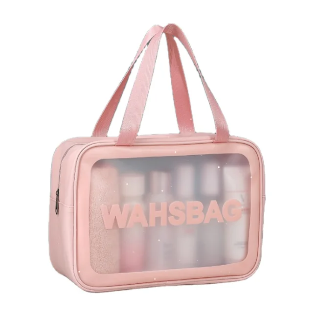 

Special design hot-sale popular Vinyl Bag Multipurpose Black Zipper Mesh Travel Toiletry Bag for Women, Black,pink, white