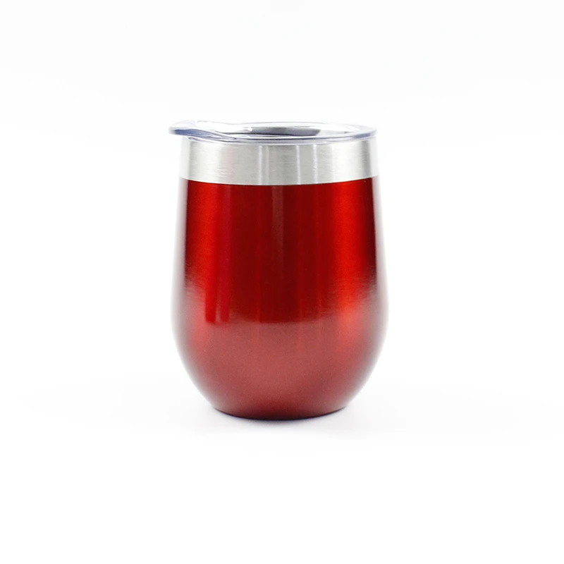 

12oz Double wall Insulated Vacuum 18/8 stainless steel wine tumbler with lids, Customized colors acceptable