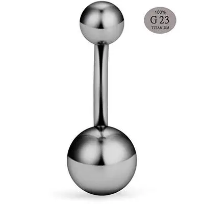 

Gaby 14g Titanium G23 Belly Button Rings Navel Ring Bar Stud Banana Ball Piercing Jewelry, Silver