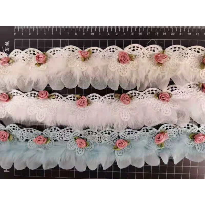 

Lace Manufacturer borde de encaje trimming guarnicion dye color cord Lace chemical polyester embroidery lace trim