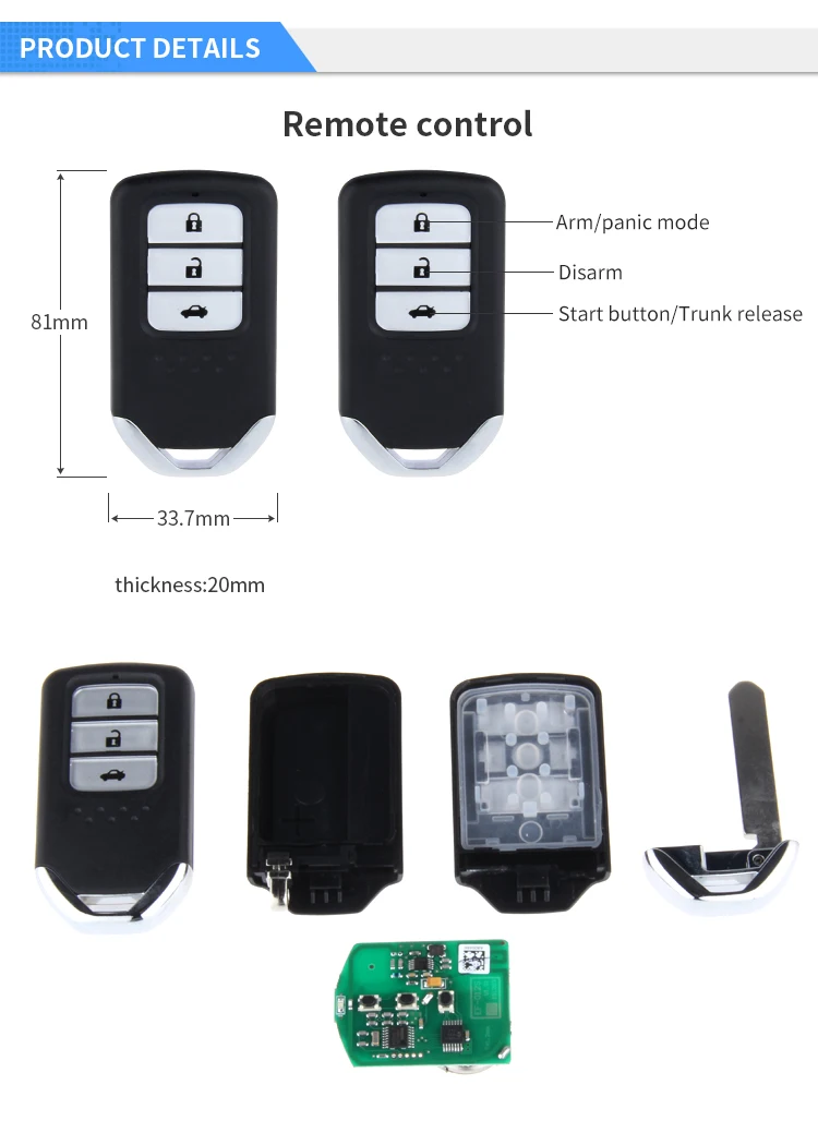 Easyguard Smart Key Can Bus System Plug And Play Fit For Honda Pke Car Alarm Start Stop Keyless