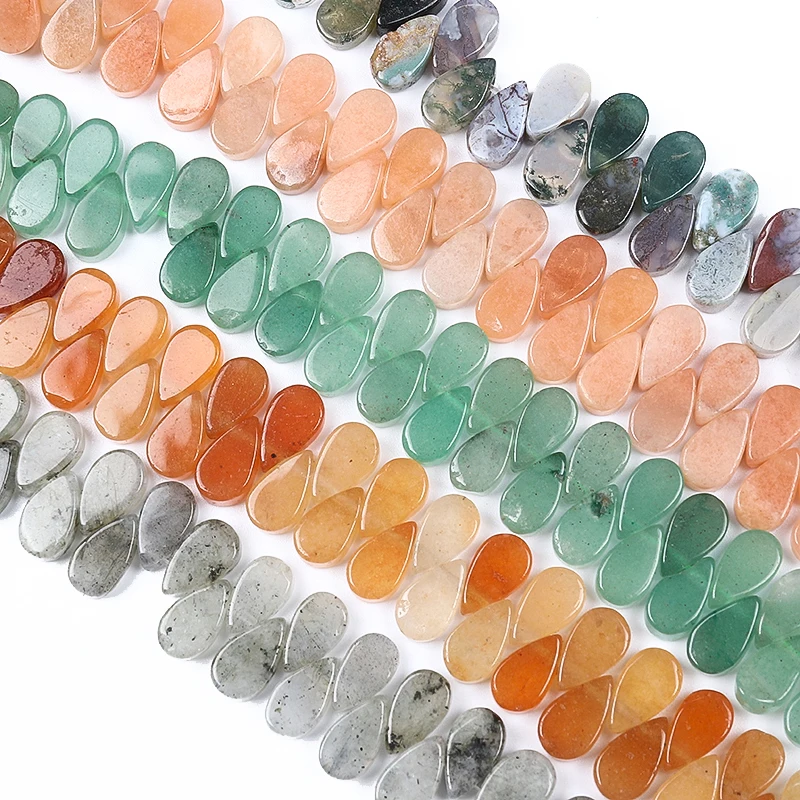 

4*6/10*12MM Natural Stone Drilled Teardrop Beads Agate Aventurine Turquoise Opalite Waterl Drop DIY Bracelet Necklace5*8 Natural