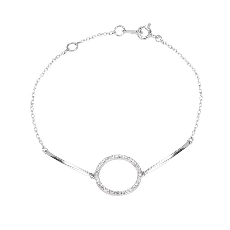 

Professional customization silver jewellery geometric bracelet circle charms link bracelet