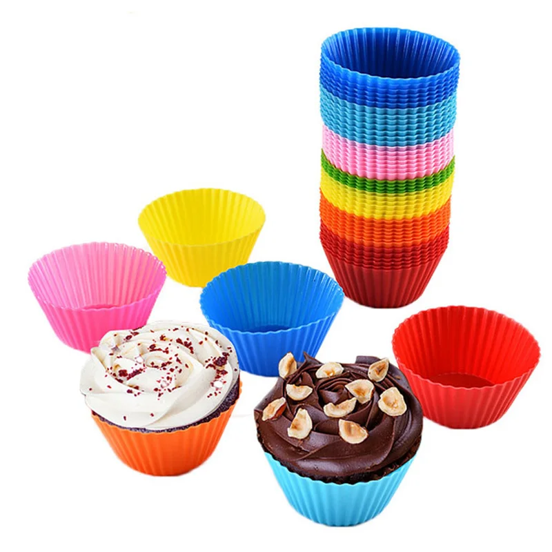 

Easy To Demould Reusable Various Colors Cupcake Liners Baking Cups Silicone Muffin Cup For Bakeware Mold Cake Decorating Tools