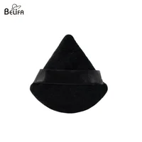 

Belifa wholesale custom black triangle makeup loose powder cotton puff triangle with ribbon