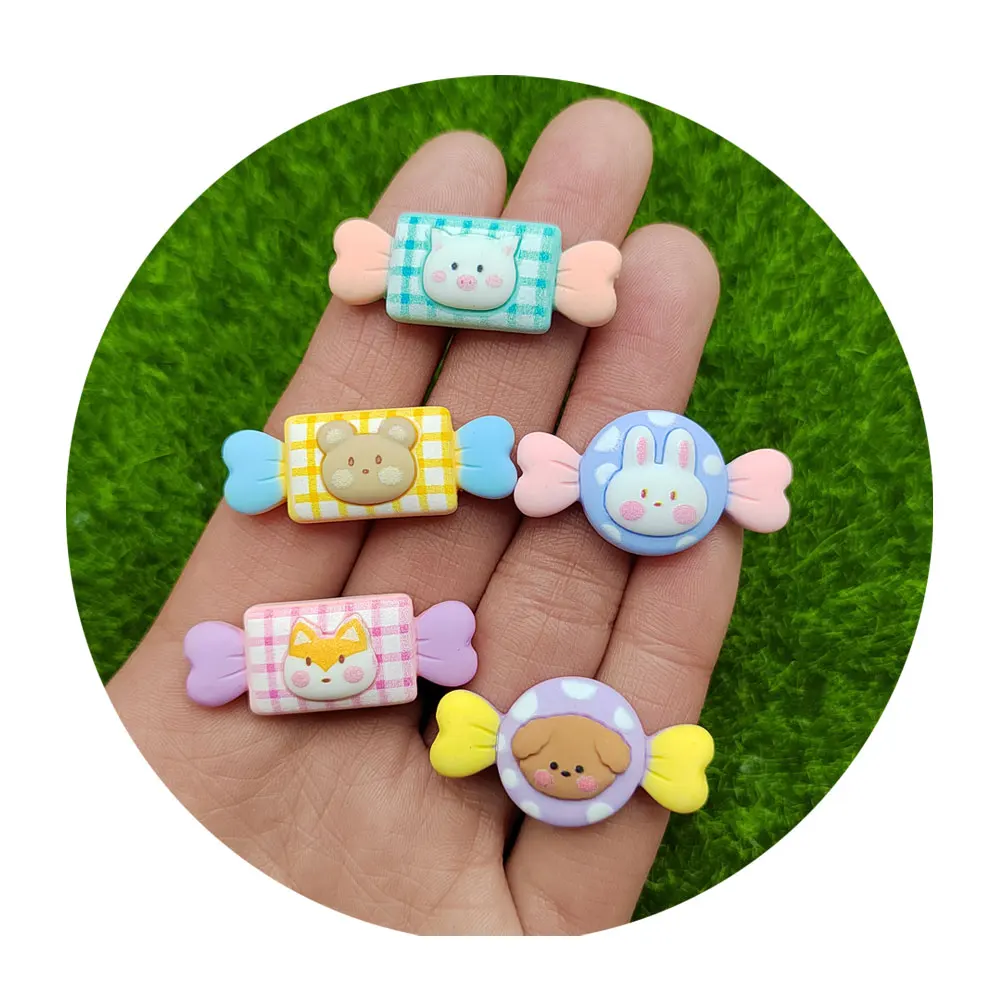

Cute Kawaii Resin Cartoon Candy Series Flat Back Bow Hair Scrapbook DIY Charm Decoration Accessories
