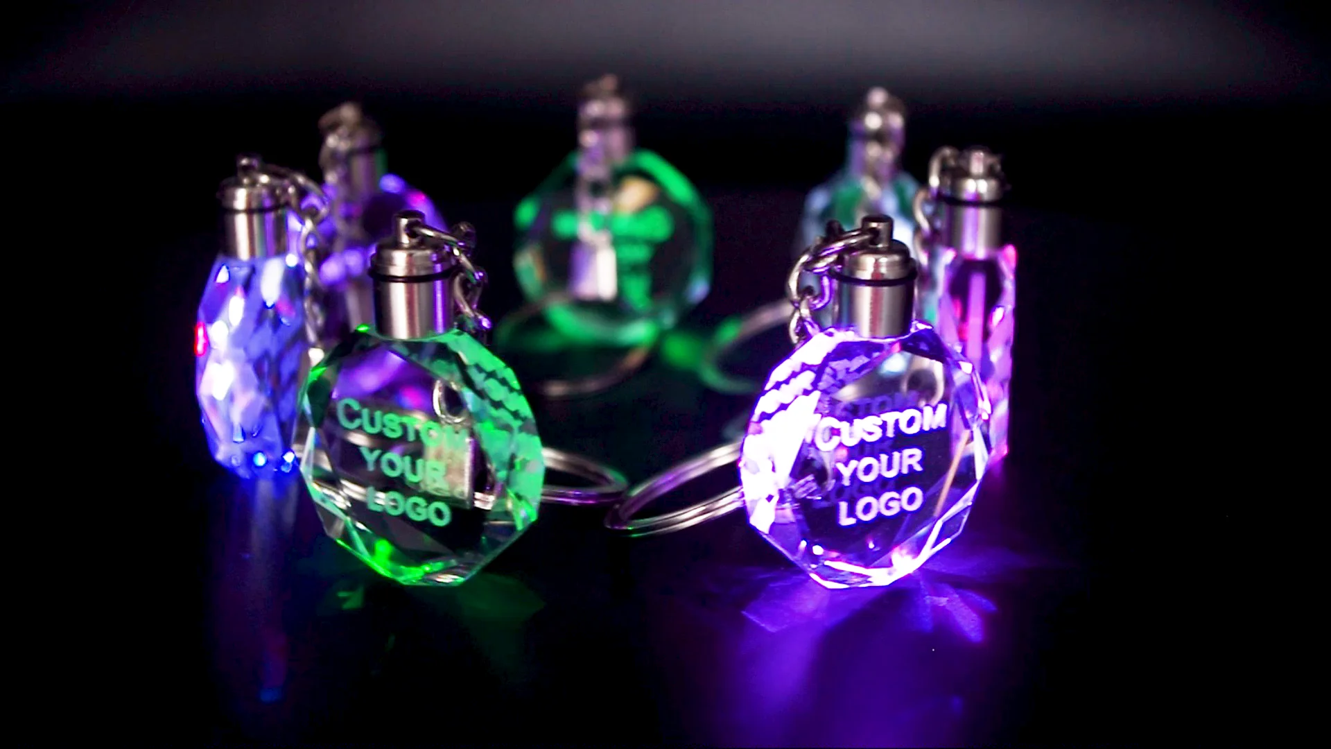 Wholesale K9 Blank Led Light Crystal Glass Keychains Custom 3d Laser