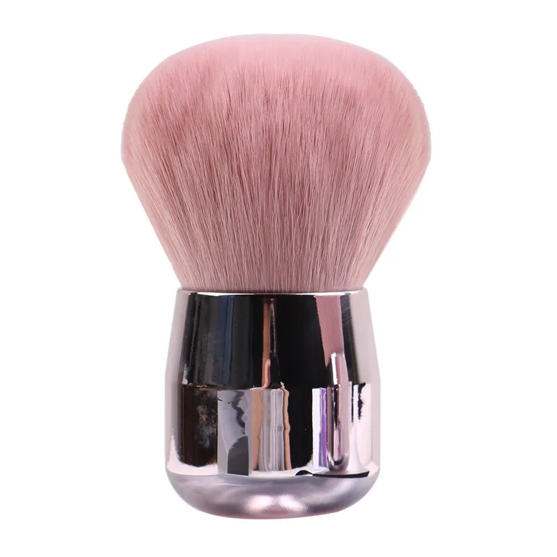 

New Single Powder Blush makeup brush professional pink nylon hair Plastic handle brush private label make up brushes wholesale