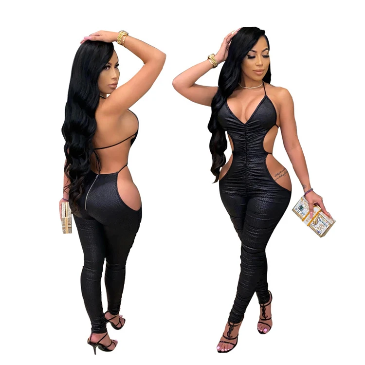 

Women Tight Suspenders Plus Size Halter Fashionable Design Suspender Jumpsuit