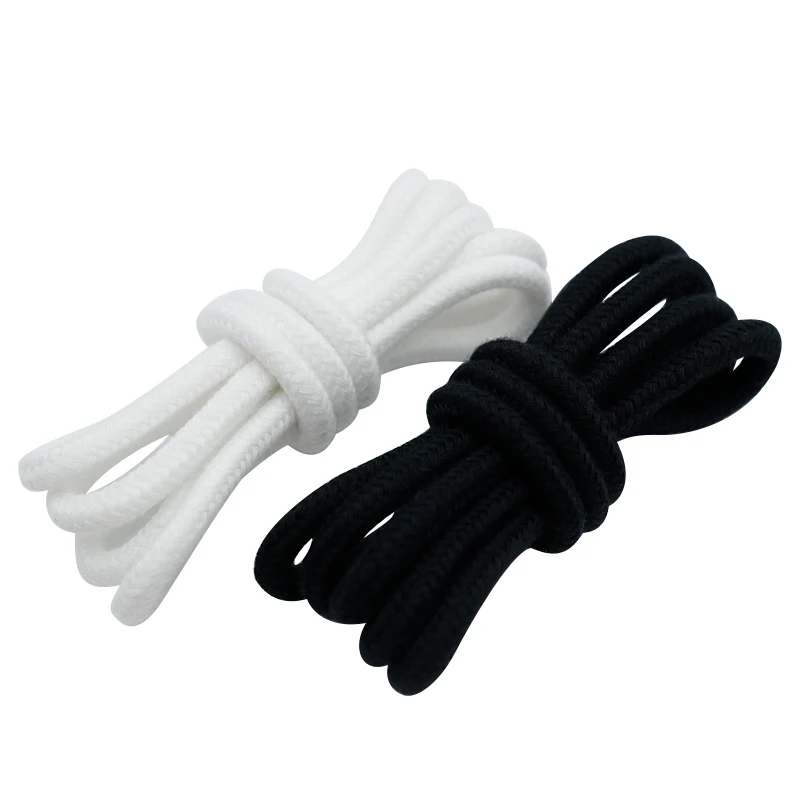 

Weiou Fashion black and white round cotton laces 0.6 cm color sports shoes formal wear laces sports shoes hiking shoes laces, White and black,support any panton color customized