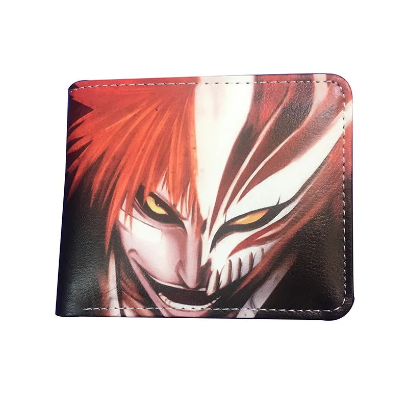 

Professional PU PVC Wallets Supply Japanese Anime Purses Short Coin Zipper Kids Money Clip BLEACH Wallets Gift for Children
