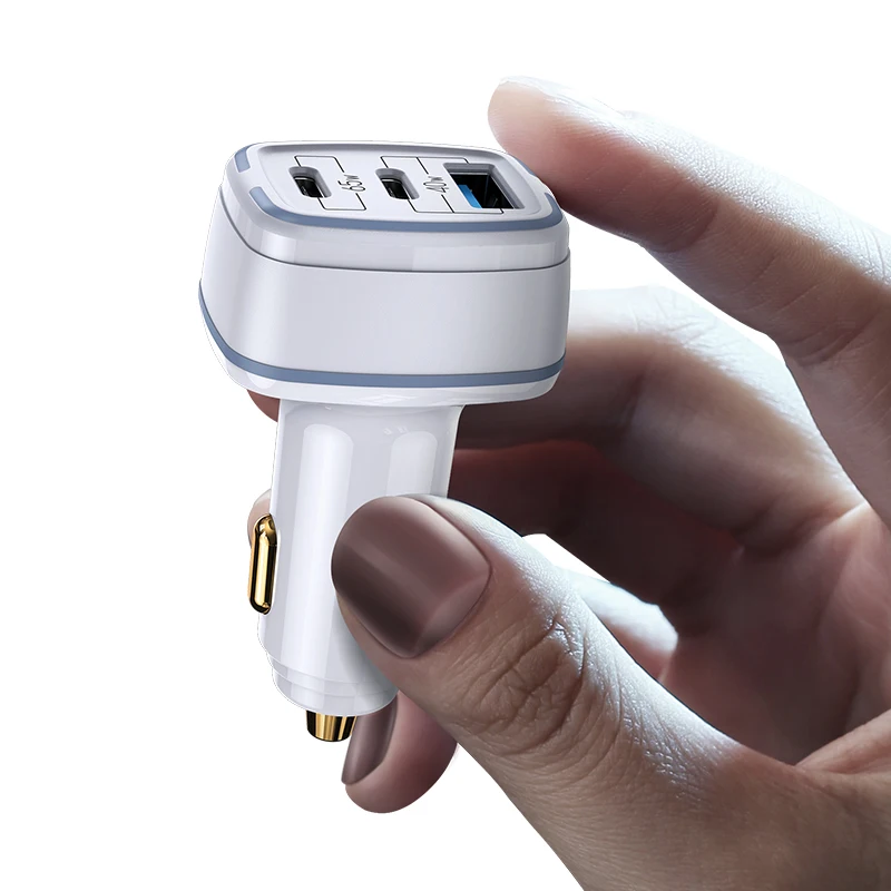 

USAMS 2021 competitive price type C fast car charger smart 3 Ports 105W Quick charge for all mobile phone