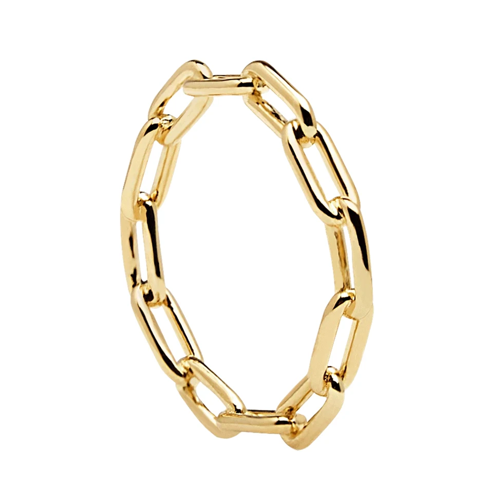 

fine jewelry high quality 18k gold plated fashion 925 sterling silver special link chain ring chain ring for women engagement