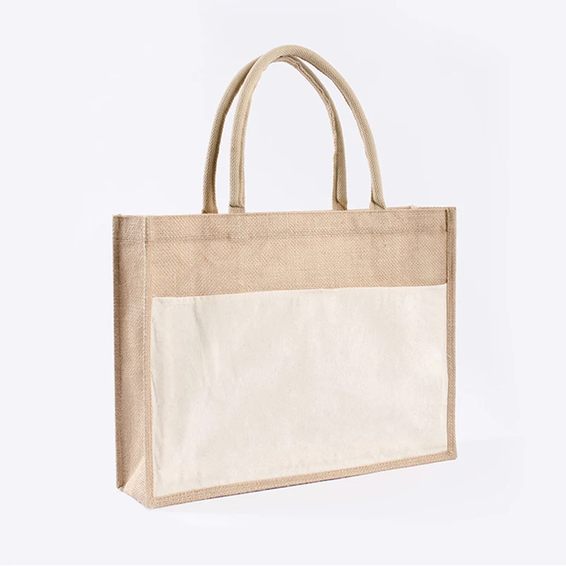 

New Arrival blank jute burlap tote shopping bag for sublimation